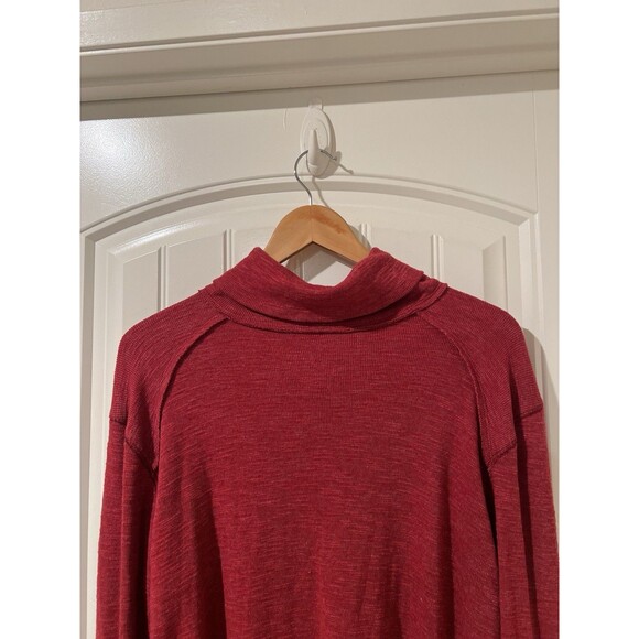 We the Free People Dark Burnt Orange Brown Cowl Split Back Turtleneck Sweater L - Picture 4 of 11